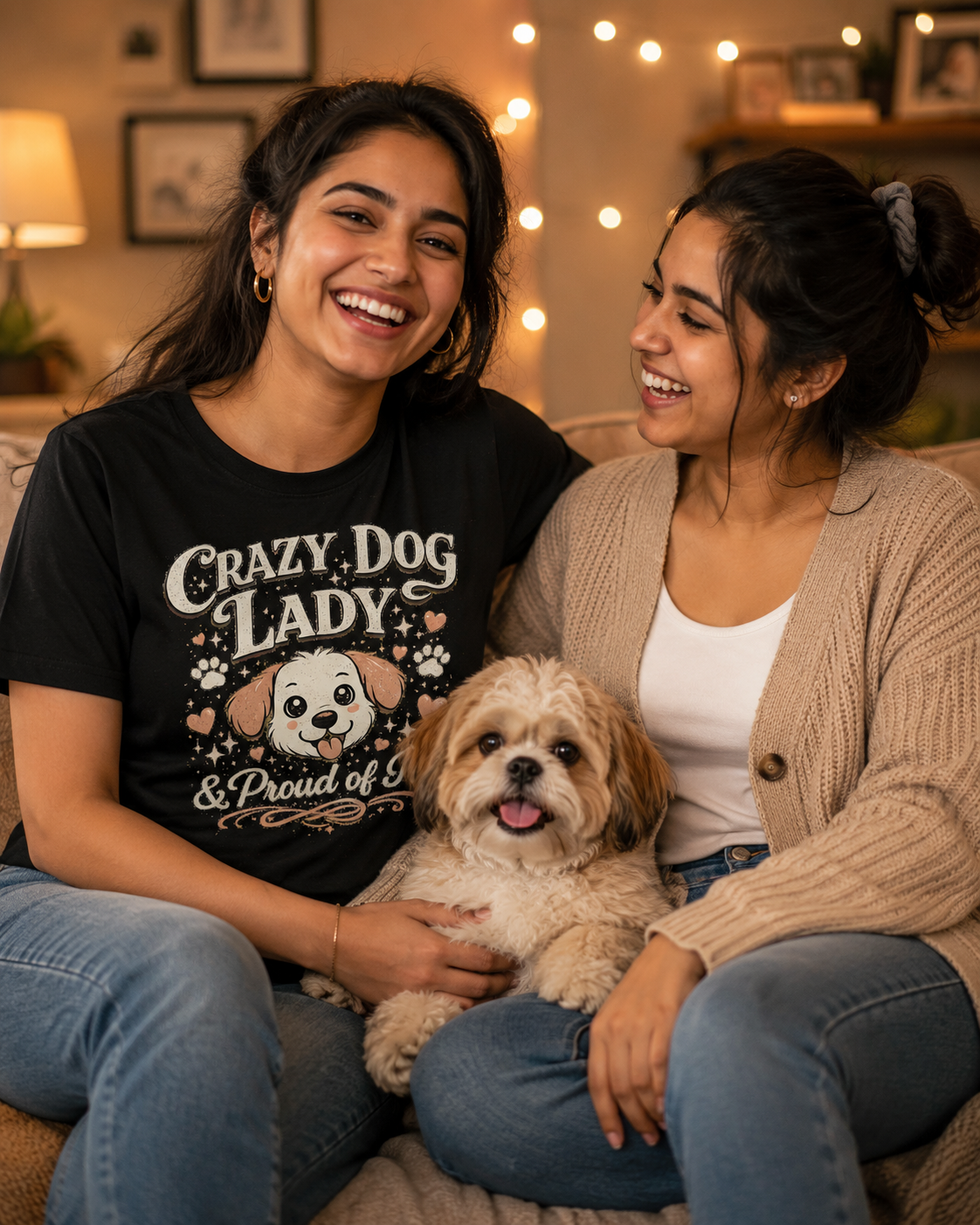 Crazy Dog Lady & Proud of It | Vintage Dog  Mom T-Shirt | Perfect Gift for Dog Lovers