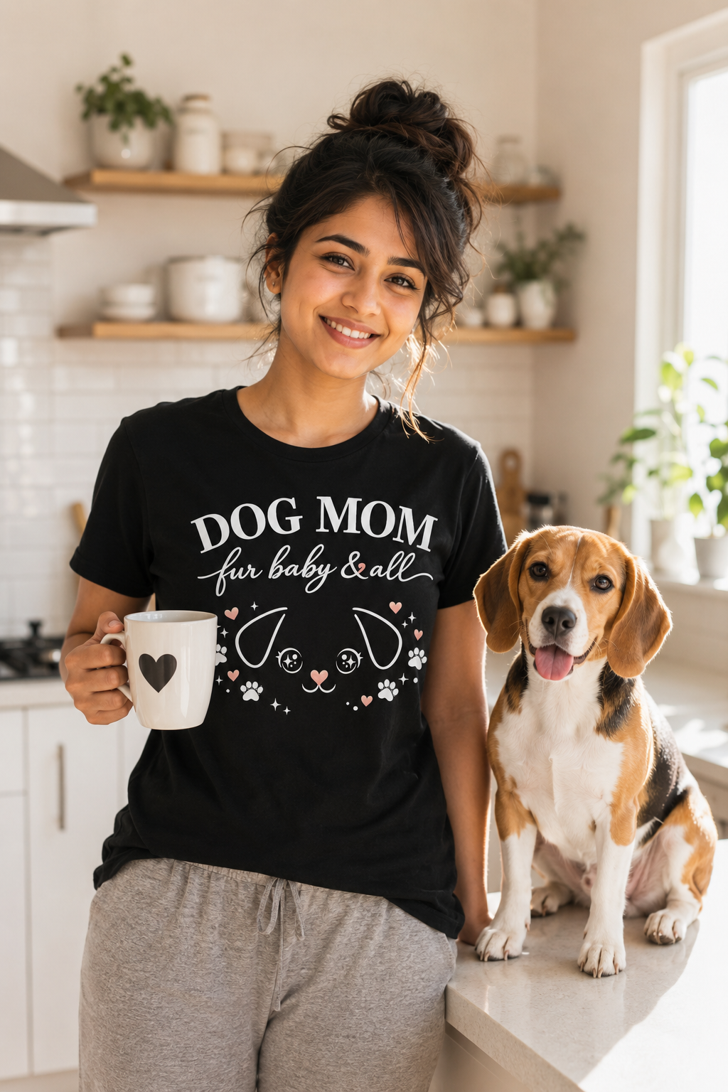 Dog Mom Fur Baby & All | Cute Dog Mom  T-Shirt | Perfect Gift for Dog Moms