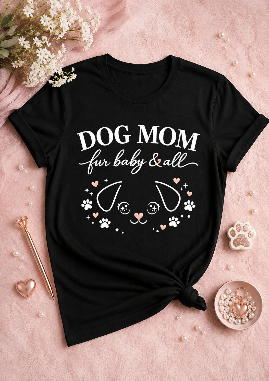 Dog Mom Fur Baby & All | Cute Dog Mom  T-Shirt | Perfect Gift for Dog Moms